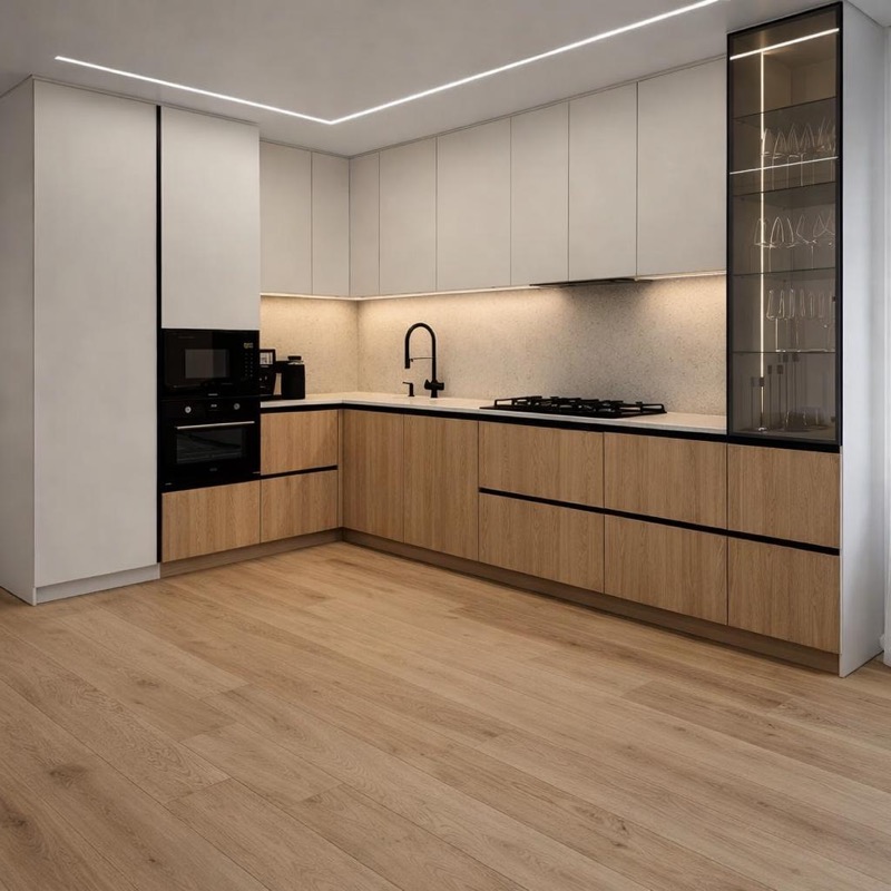 Матовый потолок на кухне